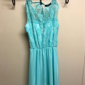 Aqua lace dress